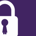 White padlock icon on a solid purple background.